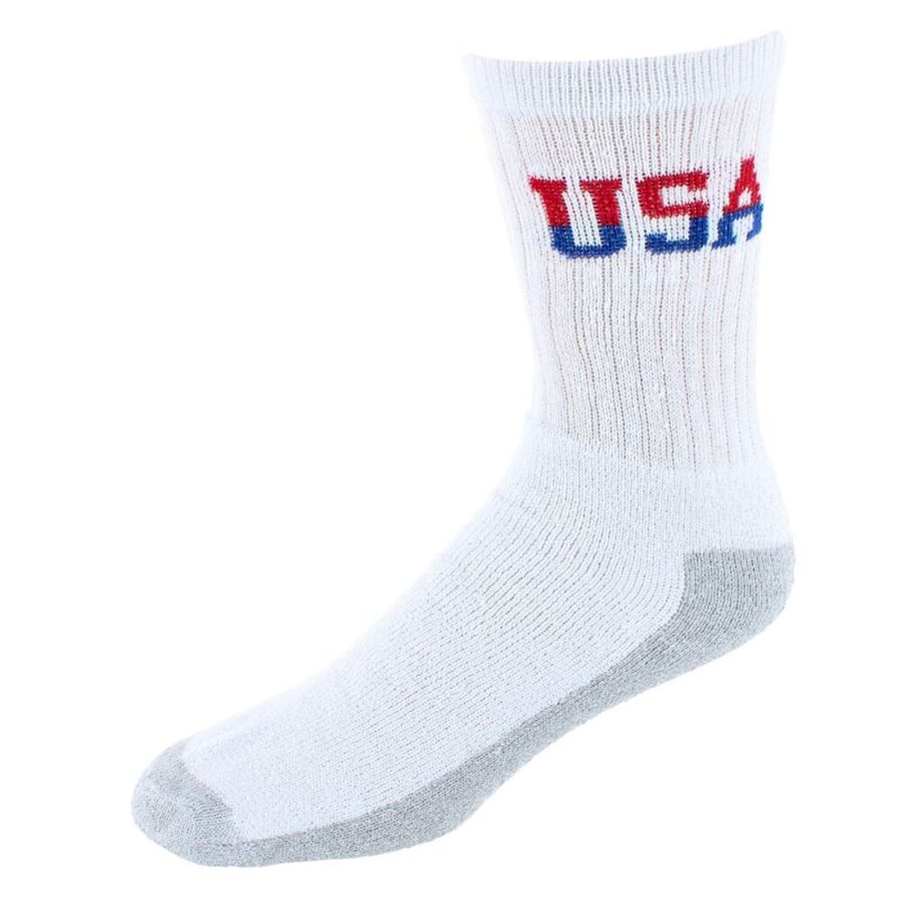 Power Club Men's Cotton Blend USA Crew Sport Socks (4 Pairs)